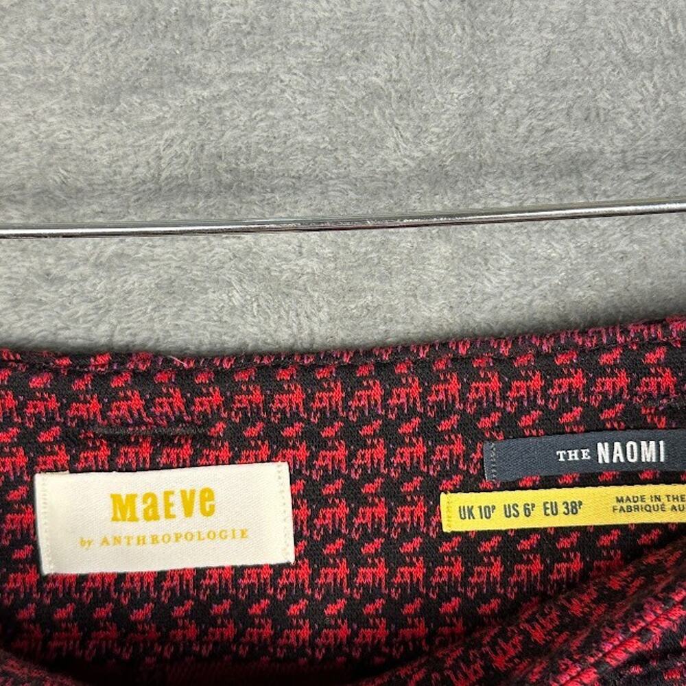 Maeve Anthropologie Pants Womens 6P Red Naomi Flare Stretch Preppy Academia - Picture 7 of 13